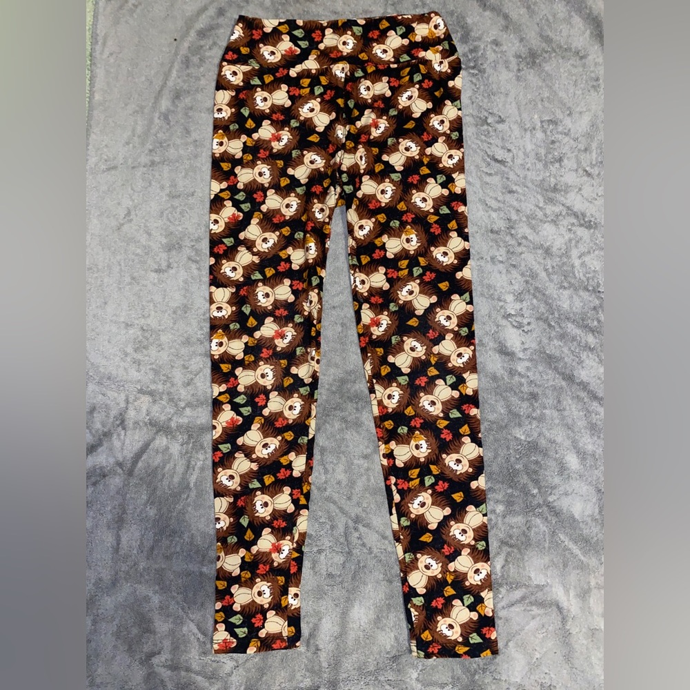 LuLaRoe (Onesize) Hedgehog Fall Patterned Leggings